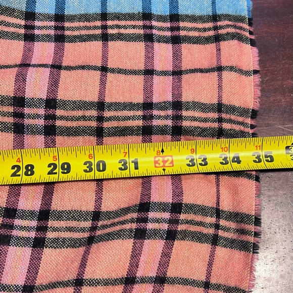 Plaid multicolor wrap scarf cape duster long‎ maxi rainbow colorblock new y2k - Picture 10 of 10